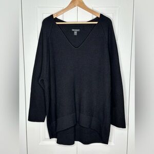 Athleta Black Hanover V-Neck Sweater - Size 1x